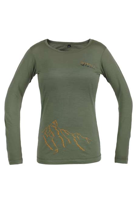 Fotogalerie Damen-Merinoshirt  FURRY LONG LADY khaki (Hillside)